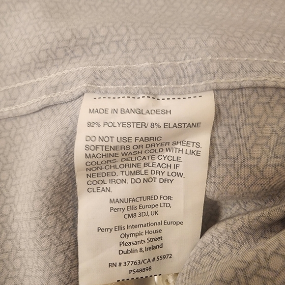 Perry Ellis Motion Slim Fit Geometric Button Down Shirt Mens XXL - Picture 6 of 8